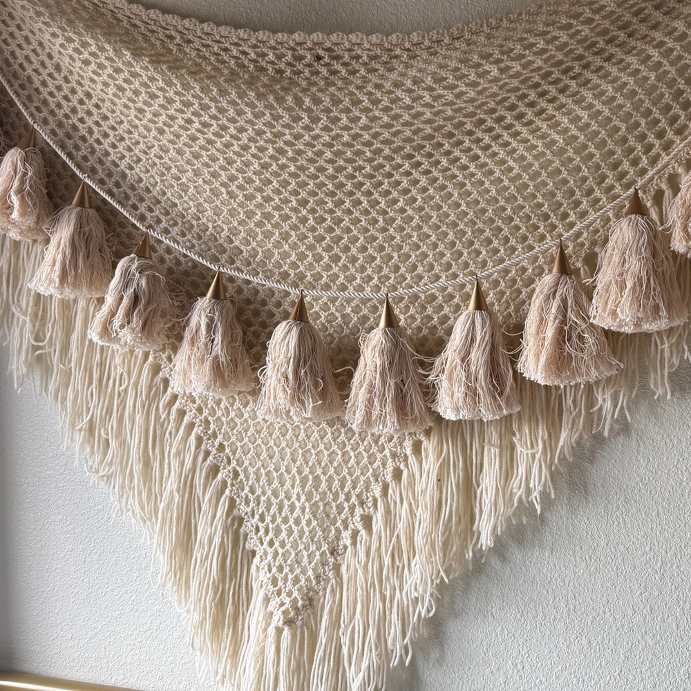 Boho Cream Tassel Wall Hanging garland decor